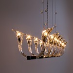 Chill Out Linear Suspension with Crystal Balls - Satin Brass / Crystal