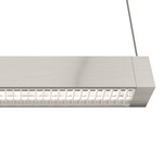 Cirrus D1 Warm Dim Linear Suspension w/Power End Feed - Satin Nickel / Clear / White Louver