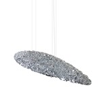 Night In Paris Oval Suspension - Chrome / Silver Lined Clear
