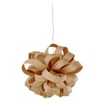 Agatha Ball Pendant - Brushed Nickel / Natural Beech Wood