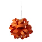 Agatha Ball Pendant - Brushed Nickel / Orange Wood