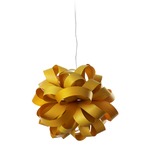 Agatha Ball Pendant - Brushed Nickel / Yellow Wood
