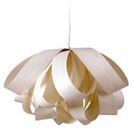 Agatha Pendant - Brushed Nickel / Ivory White Wood