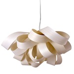 Agatha Pendant - Brushed Nickel / Ivory White Wood