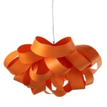 Agatha Pendant - Brushed Nickel / Orange Wood