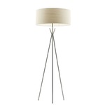 Cosmos Floor Lamp - Brushed Nickel / Ivory White Wood