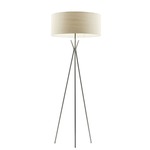 Cosmos Floor Lamp - Brushed Nickel / Ivory White Wood