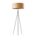 Cosmos Floor Lamp - Brushed Nickel / Natural Beech Wood