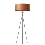 Cosmos Floor Lamp - Brushed Nickel / Natural Cherry Wood