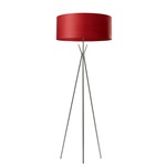 Cosmos Floor Lamp - Brushed Nickel / Red Wood