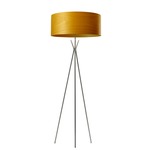 Cosmos Floor Lamp - Brushed Nickel / Yellow Wood
