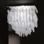 Avir Tiered Semi Flush Ceiling Light - Polished Steel / White