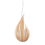 Raindrop Pendant - Brushed Nickel / Natural Beech Wood