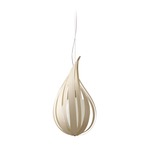 Raindrop Pendant - Brushed Nickel / Ivory White Wood