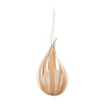 Raindrop Pendant - Brushed Nickel / Natural Beech Wood