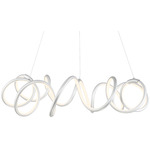 Alexander Chandelier - Satin Nickel / White