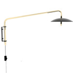 Signal Swing Arm Wall Light - Black Shade / Brass