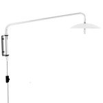 Signal Swing Arm Wall Light - White Shade / Nickel