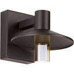 Ash Outdoor Wall Sconce with Clear Cylinder - Bronze / Clear