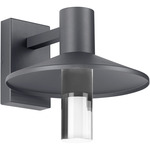 Ash Outdoor Wall Sconce with Clear Cylinder - Charcoal / Clear