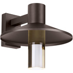 Ash Outdoor Wall Sconce with Clear Cylinder - Bronze / Clear