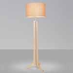 Forma Floor Lamp - Brushed Aluminum / Maple / Burlap