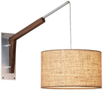 Talea Wall Light - Brushed Aluminum / Walnut / Burlap