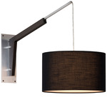 Talea Wall Light - Brushed Aluminum / Dark Stained Walnut / Black Amaretto