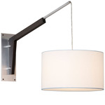 Talea Wall Light - Brushed Aluminum / Dark Stained Walnut / White Linen