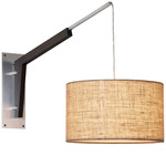 Talea Wall Light - Brushed Aluminum / Dark Stained Walnut / Burlap