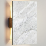 Tersus Marble Wall Sconce - Dark Stained Walnut / Carrara Marble