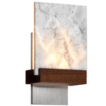 Fortis Marble Wall Sconce - Brushed Aluminum / Walnut