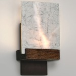 Fortis Marble Wall Sconce - Oiled Bronze / Dark Stained Walnut