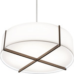 Plura Pendant - Dark Stained Walnut / Frosted Polymer