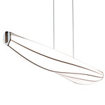 Lenis Linear Pendant - Dark Stained Walnut / White