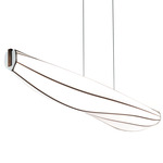 Lenis Linear Pendant - Dark Stained Walnut / White