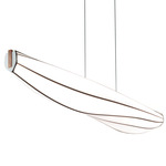 Lenis Linear Pendant - Walnut / White