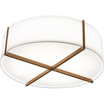 Plura Ceiling Flush Light - Walnut / Frosted Polymer