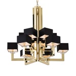 Swinging Ballet Two Tier Chandelier - Brilliant Brass / Black