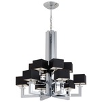 Swinging Ballet Two Tier Chandelier - Chrome / Black