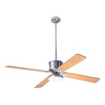 Industry DC Ceiling Fan with Light - Galvanized Steel / Maple