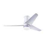 Velo Flush DC Ceiling Fan with Light - Gloss White / White