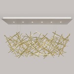 Criss Cross Linear Chandelier - Brushed Brass