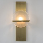 Lunette Rectangular Bar Wall Light - Brushed Brass / Twine