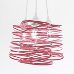 Spiral Nest Cluster Pendant - Hot Pink / White