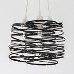Spiral Nest Cluster Pendant - Gloss Black / White