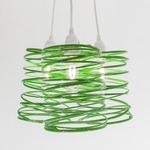 Spiral Nest Cluster Pendant - Apple Green / White