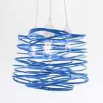 Spiral Nest Cluster Pendant - Sky Blue / White