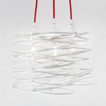 Spiral Nest Cluster Pendant - Arctic White / Red