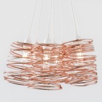 Spiral Nest Cluster Pendant - Copper / White
